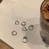 DAIIIBABYYY  -  Stainless Steel Y2K Zircon Metal Earrings Set Crystal Sweet Cool Aesthetic Creative Design Earrings Jewelry Accessorie Gifts