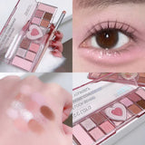 Daiiibabyyy Korean Cool tone Eyeshadow Palette Glitter Eye Shadow Women Makeup Highlighter Earth Color Eye Shadows Makeup Palette Cosmetics