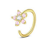 DAIIIBABYYY  -  1Pcs Fashion Star Heart CZ Nose/Lip/Ear Hoops Septum Hoop Nose Ring Crystal Piercing Ear Tragus Cartilage Earrings Body Jewelry