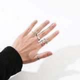 DAIIIBABYYY  -  Gothic Style Metal Set Rings Fashion Jewelry Open Ring for Men Jewelry Trendy Finger Ring Women Accessories Friend Gifts