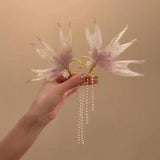 DAIIIBABYYY  -  Summer Sweet Fairy Cosplay Hanfu Accessories Female Mermaid Earrings Ear Hook Elf Tassel Hair Accessories Photography Props