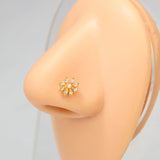 DAIIIBABYYY  -  1PC Stainless Steel Small Nose Rings Crystal Zircon Butterfly Flower Heart Nose Studs 20G Body Piercing Jewelry For Women Men