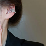 DAIIIBABYYY  -  Punk Snake C Shaped Ear Clip Earrings for Women Men Shiny Inlaid Zircon Without Piercing Earrings Ear Cuffs Party Jewelry