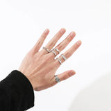 DAIIIBABYYY  -  Gothic Style Metal Set Rings Fashion Jewelry Open Ring for Men Jewelry Trendy Finger Ring Women Accessories Friend Gifts