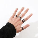 DAIIIBABYYY  -  Gothic Style Metal Set Rings Fashion Jewelry Open Ring for Men Jewelry Trendy Finger Ring Women Accessories Friend Gifts