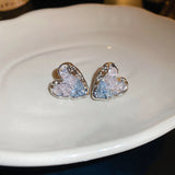 DAIIIBABYYY  -  Luxury Blue Gradient Crystal Butterfly Flower Pearl Earrings Flower Geometric Women Korean Fashion Kpop Tassel Earring