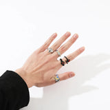 DAIIIBABYYY  -  Gothic Style Metal Set Rings Fashion Jewelry Open Ring for Men Jewelry Trendy Finger Ring Women Accessories Friend Gifts