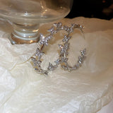 Daiiibabyyy  Butterfly Hoop Earrings for Woman Geometric Rhinestones Earrings Party Women Jewelry Gifts