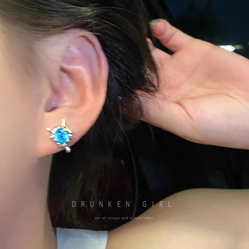 DAIIIBABYYY  -  Cute Green Blue Evil Monster Eyes Stud Earrings Women Kids Halloween Animal Rabbit Big Eyes Goth Cross Earring Jewelry