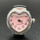 DAIIIBABYYY  -  Punk Fashion Heart Mini Quartz Watch Finger Rings Women Men Couples Clock Retro Elastic Strap Watches Ring Jewelry