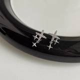 Daiiibabyyy Goth Y2K Cute Sweet Cool Crystal Zircon Cross Star Pendant Earrings for Women Men Punk Grunge Jewelry Accessories