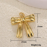 DAIIIBABYYY  -  1 piece Brass Material Cute Zircon Knot Bow Charms For Women DIY Pendant Earrings Bracelet Necklace Jewelry Wholesale
