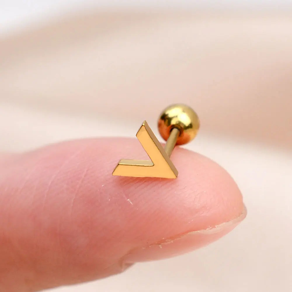 DAIIIBABYYY  -  1Pc Stainless Steel Star Moon Mini Earrings for Women Jewelry  Fashion Heart Butterfly Piercing Stud Earrings for Mother Day