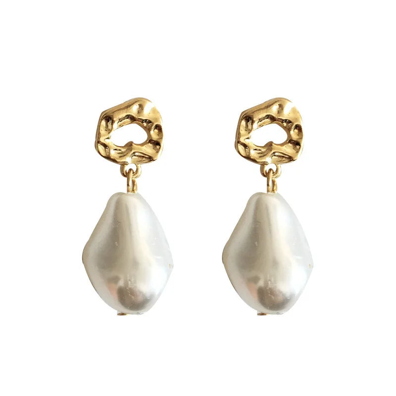 DAIIIBABYYY  -  New Arrival Korea Elegant Irregular Pearl Dangle Earrings For Women Fashion Simple Water Drop Jewelry Party Gifts