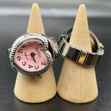 DAIIIBABYYY  -  Punk Fashion Heart Mini Quartz Watch Finger Rings Women Men Couples Clock Retro Elastic Strap Watches Ring Jewelry
