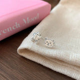 DAIIIBABYYY  -  New Arrival Trendy Cartoon Man & Bear Animal Needle Ladies Stud Earrings Anti Allergy For Women Christmas Gifts