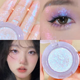 Daiiibabyyy Monochrome Eyeshadow Palette Diamond Glitter Discoloration Eyeshadow Highlighter Sequins Waterproof Lasting Eyes Makeup Pigments