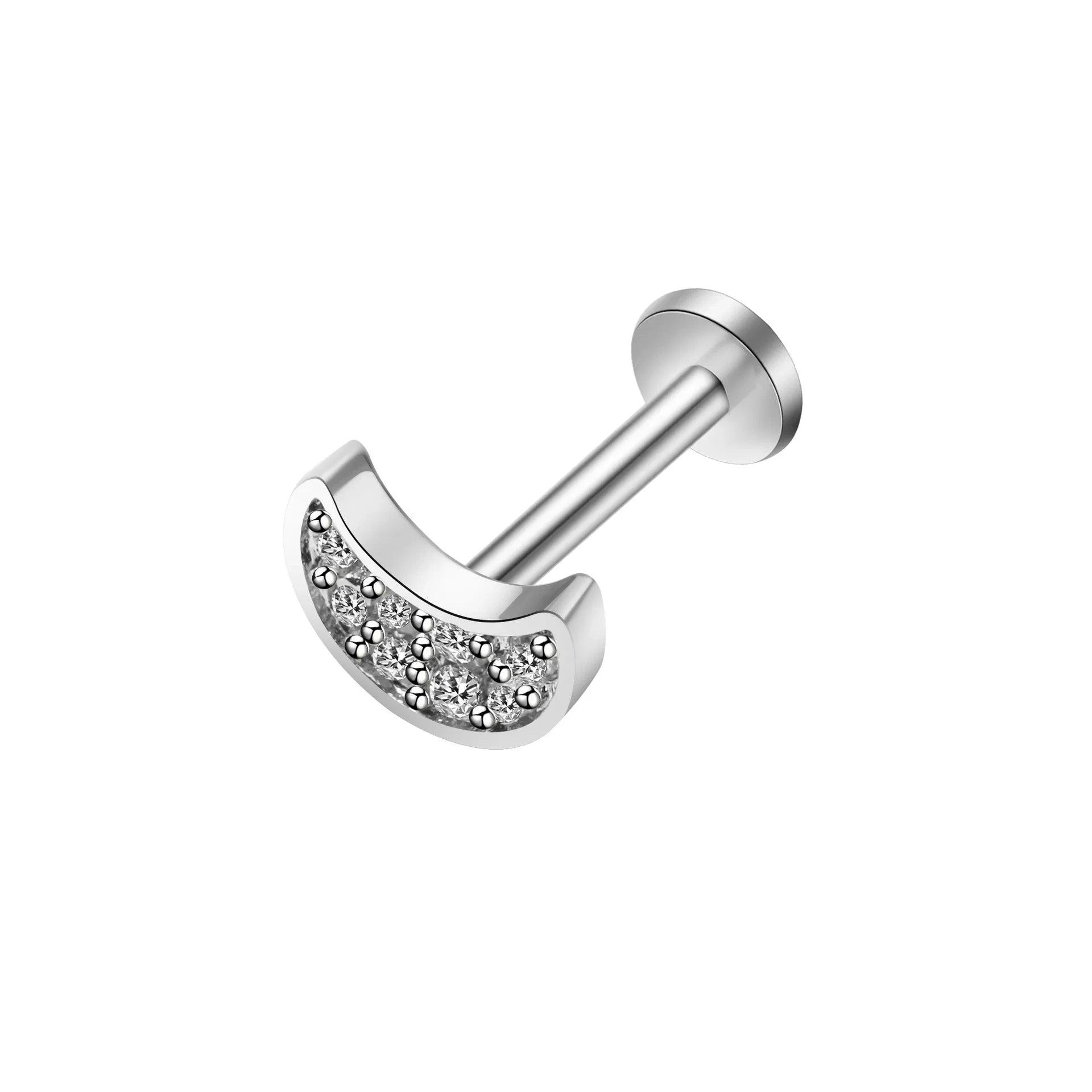 DAIIIBABYYY  -  1Piece Flower Moon Snake CZ Nose Hoop Butterfly Leaf Daith Conch Helix Stud Earrings Internal Thread Piercing Surgical Steel 16G
