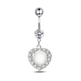 DAIIIBABYYY  -  Fashion Crystal Stainless Steel Flower Butterfly Belly Piercing for Women Silver Color Belly Button Rings Body Jewelry