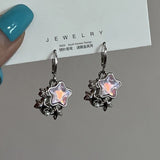 Daiiibabyyy  Gothic Cute Dream Fairy Moonlight Stone Star Pendant Earrings For Egirl Y2K 2000s Harajuku Goth Vintage Jewelry Accessories