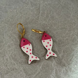 Daiiibabyyy  Summer Colorful Tropical Fish Stainless Steel Hoop Earrings
