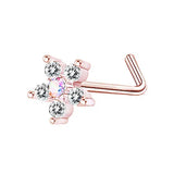 DAIIIBABYYY  -  1PC Stainless Steel Small Nose Rings Crystal Zircon Butterfly Flower Heart Nose Studs 20G Body Piercing Jewelry For Women Men
