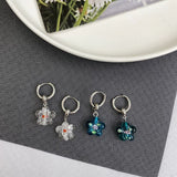 DAIIIBABYYY  -  Flower Glazed Earrings Clear Crystal Texture Paired Unique Cute Colorful Earrings Sweet Trendy Delicate Earrings Women's Jewelry