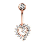 DAIIIBABYYY  -  Fashion Crystal Stainless Steel Flower Butterfly Belly Piercing for Women Silver Color Belly Button Rings Body Jewelry