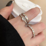 Daiiibabyyy  Design Crystals Star Open Finger Ring for Women Girls Sweet Simplicity Bilayer Pentagram Geometry Rings Fashion Jewelry Party