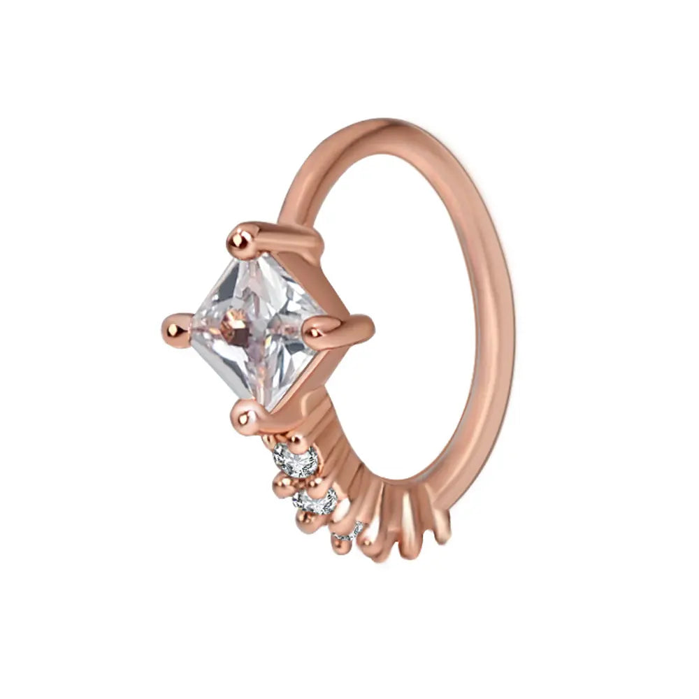 DAIIIBABYYY  -  1Pcs Fashion Star Heart CZ Nose/Lip/Ear Hoops Septum Hoop Nose Ring Crystal Piercing Ear Tragus Cartilage Earrings Body Jewelry