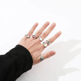 DAIIIBABYYY  -  Gothic Style Metal Set Rings Fashion Jewelry Open Ring for Men Jewelry Trendy Finger Ring Women Accessories Friend Gifts