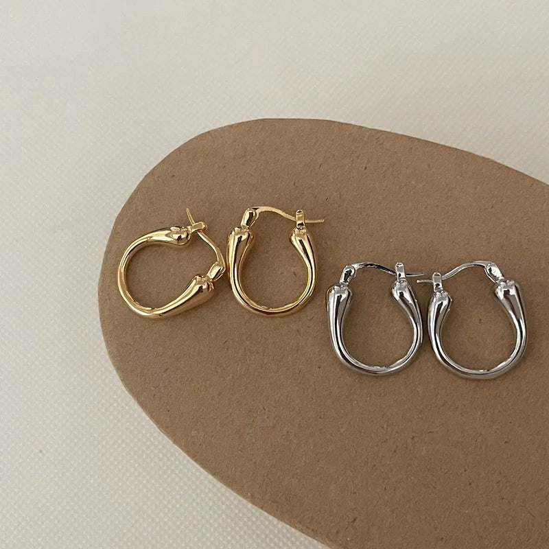 DAIIIBABYYY  -  New Minimalist Geometric Earrings For Women European American Style Personality Buckle Earrings Party Jewelry