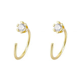 DAIIIBABYYY  -  Simple Silver Color Round Bead Heart-Shaped Circular Ear Buckle Fashion Small Versatile Earrings Women's Jewelry
