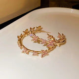 Daiiibabyyy  Butterfly Hoop Earrings for Woman Geometric Rhinestones Earrings Party Women Jewelry Gifts