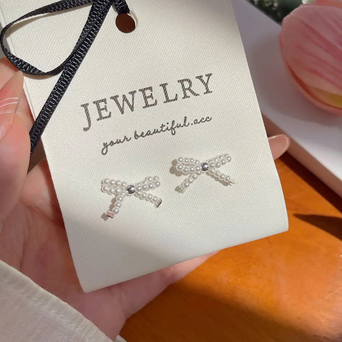 DAIIIBABYYY  -  Korean Fashion Beaded Bow-knot Stud Earrings for Women Kpop INS Style Temperament Simple Bow Earring Jewelry Party Gift