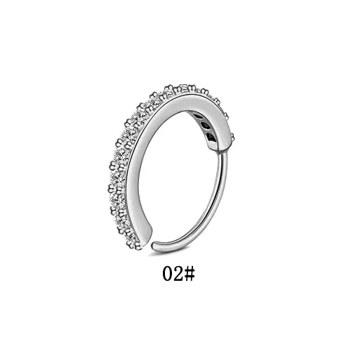 DAIIIBABYYY  -  1Pcs Fashion Star Heart CZ Nose/Lip/Ear Hoops Septum Hoop Nose Ring Crystal Piercing Ear Tragus Cartilage Earrings Body Jewelry