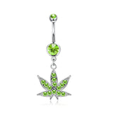 DAIIIBABYYY  -  Fashion Crystal Stainless Steel Flower Butterfly Belly Piercing for Women Silver Color Belly Button Rings Body Jewelry