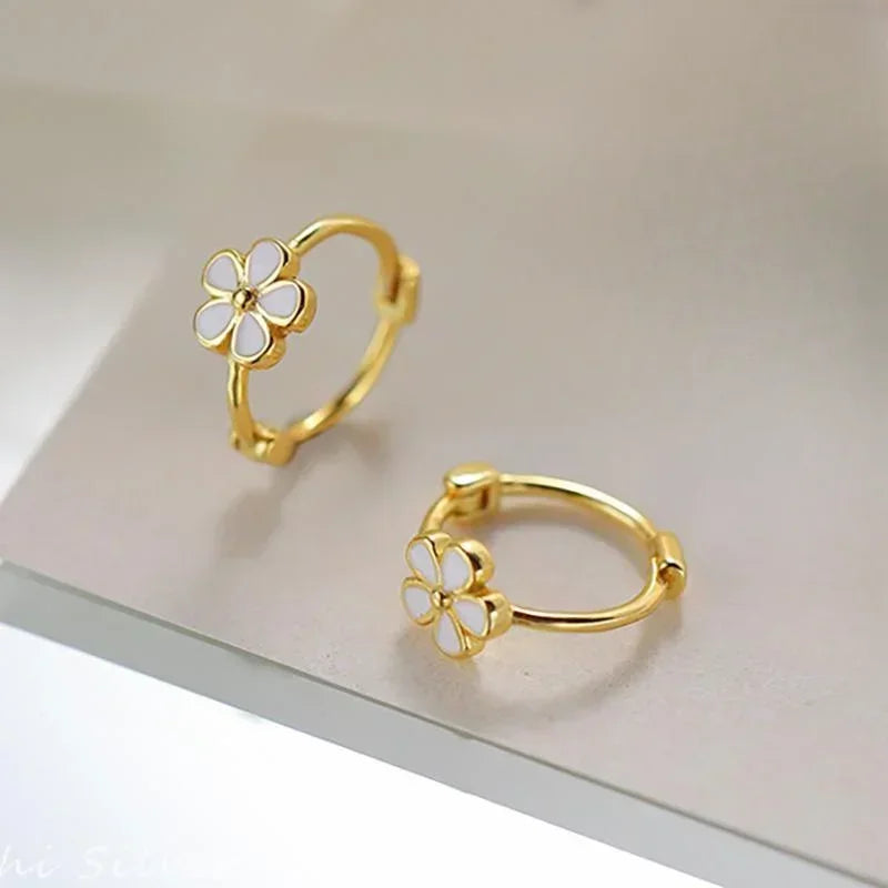 DAIIIBABYYY  -  Korean Sweet and Lovely Daisy Flower Earrings Women's Elegant Delicate Copper Earrings Holiday Party Jewellery Accessories