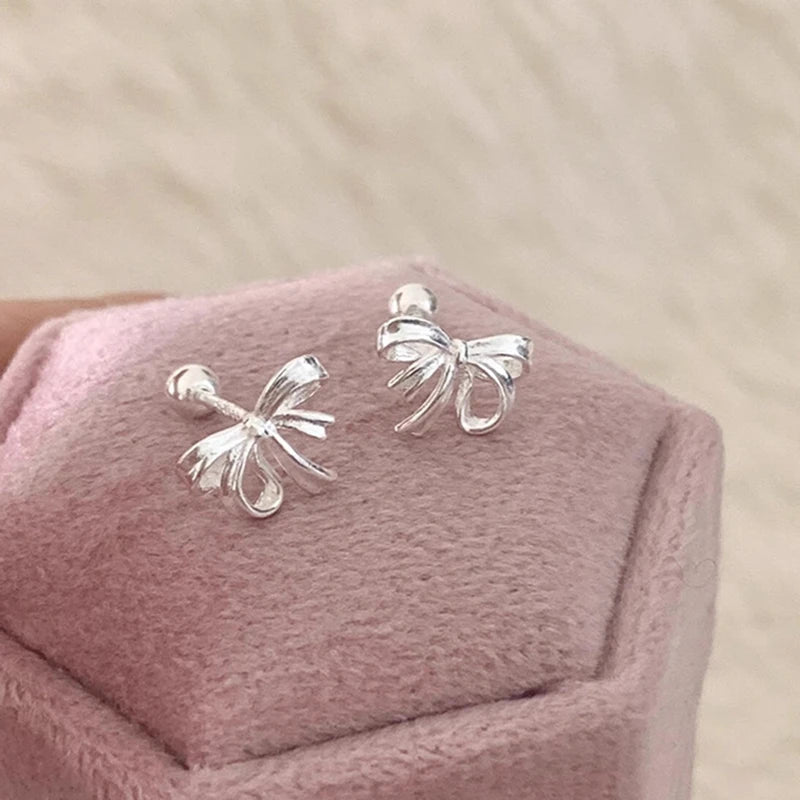 DAIIIBABYYY  -  Design Sweet Cool Style Bow Knot Earrings for Women Simple Korean Bow Earings Piercing Elegant Y2K Jewelry Gifts Dropshipping