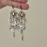 Daiiibabyyy  Boho Natural Shell Tassel Earring for Women Ethnic Gold Plated Flower Long Dangle Earrings Summer Fashion Jewelry Gift