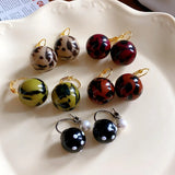 DAIIIBABYYY  -  Resin Leopard Print Ear Buckle Retro Earrings Wholesale for Women