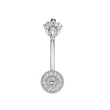 DAIIIBABYYY  -  Fashion Crystal Stainless Steel Flower Butterfly Belly Piercing for Women Silver Color Belly Button Rings Body Jewelry