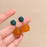 DAIIIBABYYY  -  Sapphire Amber Pendant Earrings Retro Personalized Fashion Women's Earrings Festival Party Girls Jewelry Gifts