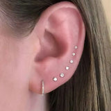 DAIIIBABYYY  -  1pc 3/4/5/6/7/8mm 3 Colors Punk Stainless Titanium Steel  Zircon Crystal Stud Earrings For Men Women Tragus Helix Body Piercing