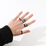 DAIIIBABYYY  -  Gothic Style Metal Set Rings Fashion Jewelry Open Ring for Men Jewelry Trendy Finger Ring Women Accessories Friend Gifts