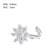 DAIIIBABYYY  -  1PC Stainless Steel Small Nose Rings Crystal Zircon Butterfly Flower Heart Nose Studs 20G Body Piercing Jewelry For Women Men