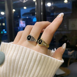 DAIIIBABYYY  -  Kids Cute Cartoon Number Watch Finger Rings Mini Clock Watches Elastic Strap Ring Women Men Funny anillos Jewelry Gift