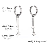 DAIIIBABYYY  -  Love Star Pendant Stainless Steel Earrings for Women's Girls Fashion Sweet Romantic Valentine's Day Gifts Jewelry Gifts