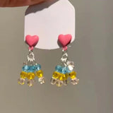 Daiiibabyyy  Crystal Star Pendant Earrings for Women Girls Fashion Jewelry Gift