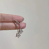 DAIIIBABYYY  -   Lily of the Valley Flower Drop Ear Cuff Earrings Clips for Women Floral No-piercing Korean Fashion Earring Jewelry